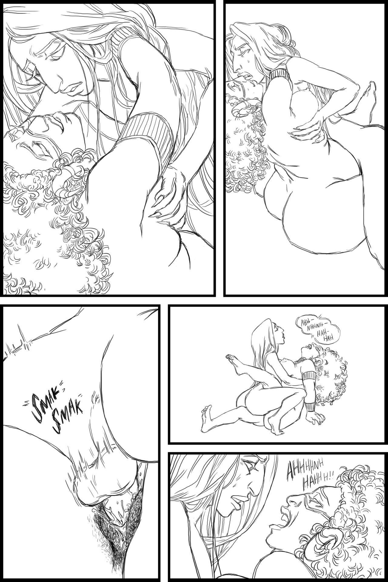 lavenderpie: My porn comic, lines only Keep reading 