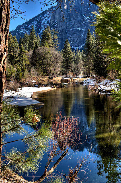 tulipnight:  Yosemite - Merced River by Doug Santo on Flickr. 