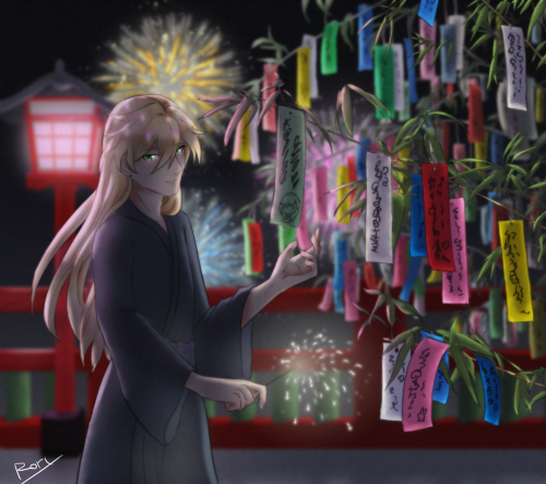 My piece for this year&rsquo;s Tanabata, featuring Otto Apocalypse from Honkai Impact 3rd~Twitte