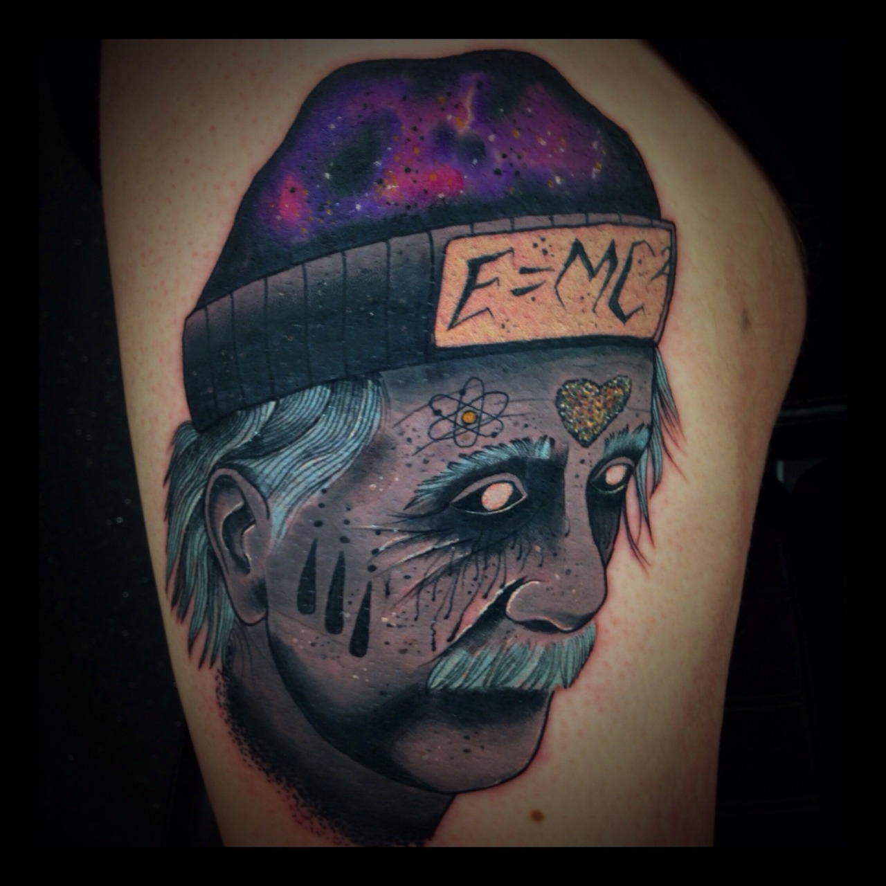 tattoome:  einstein piece i tattooed. i work in south london uk my instagram is @whoiskali