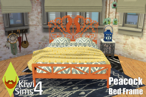 kiwisims4: Peacock Bed Frame At the moment im finding it easier to create single objects rather than