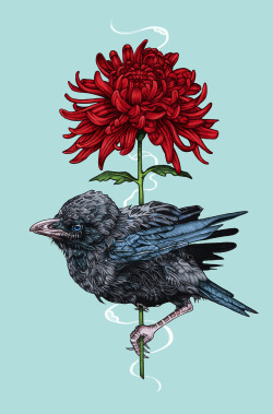 rachaelsmartart:Baby crow for another card.