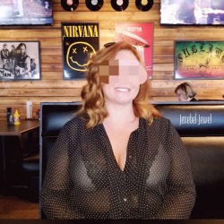 jezebeljewel:  Throwback to my Wednesday outfit when I wore this see-thru number at a big meeting; totally counts for Flash Friday!  XOXO - JTJ.