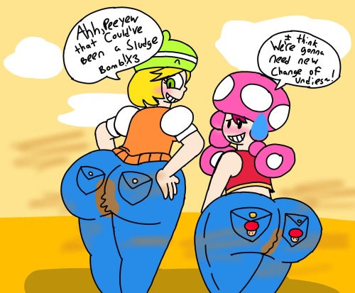 pokemonfartingbianca: Pokemon’s Farting Bianca and Toadette Sharting in Jeans by FennicFantasy 