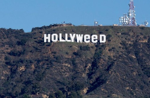 dexer-von-dexer: enenkay: weedstoner: sexhaver: afloweroutofstone: Someone vandalized the Hollywood 