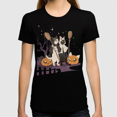 Official store is here society6.com/product/halloween-cats875547_all-over-graphic-tee