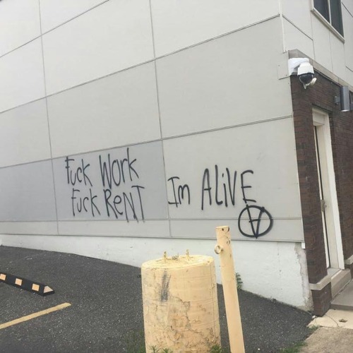 “Fuck Work, Fuck Rent, I’m Alive” Seen in West Philadelphia