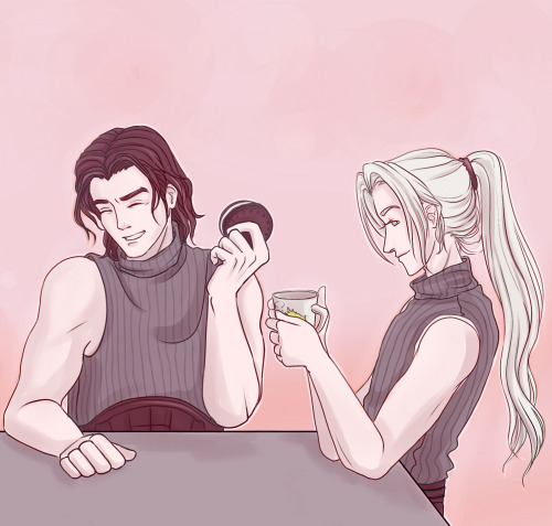 OK. It’s just a trio from Crisis Core: Final Fantasy VII . Sephiroth,  Angeal and  Genesis are drink