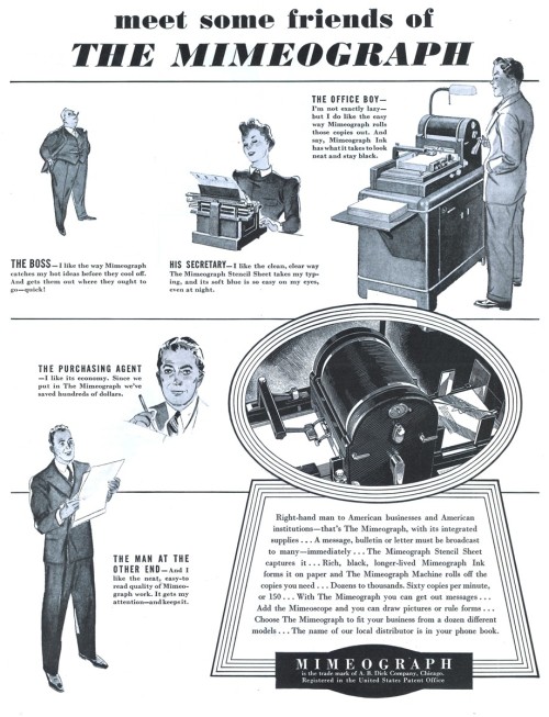 Sex vintascope:  Mimeograph - 19390121 Post pictures