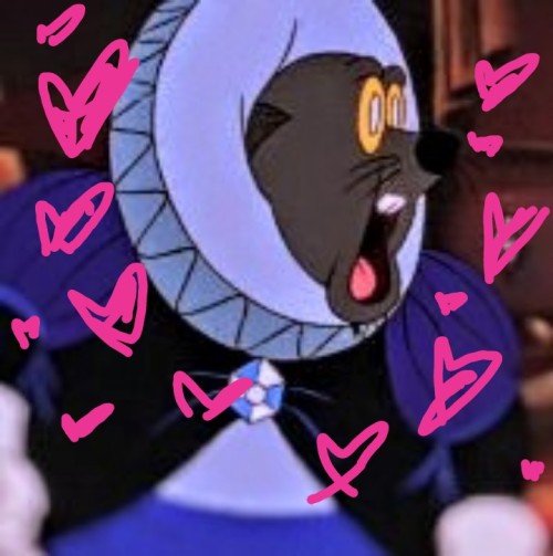 Mr Mole from Thumbelina, with a shocked expression on his face surrounded by you guessed it crudely drawn hearts.