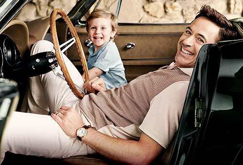 forassgard: Robert Downey Jr and his son, Exton, for Vanity Fair
