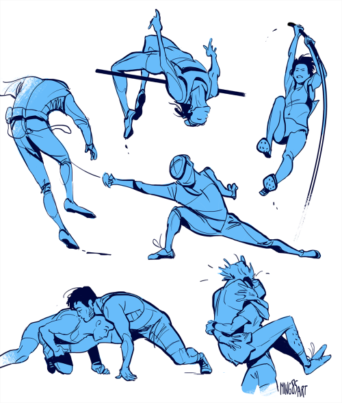 Gesture drawings for the Olympics, a bi-annual tradition (photo reference used) See previous edition