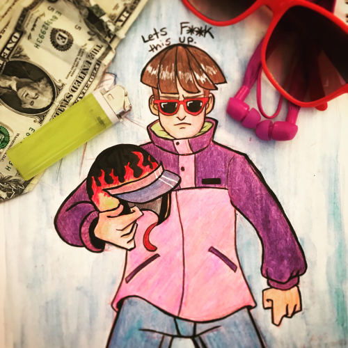 I love drawing Oliver and his bad ass lifestyle. Check out his new song Asshole https://olivertree.l