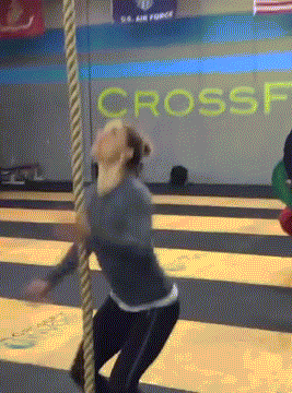 onlyfitgirls:  Christmas Abbott Legless rope climb after each set of back squats at@cfinvoke  Saw some ladies get after it!! 5 sets:2 reps of back squat 80% 1 leg less rope climb or 2 regular  