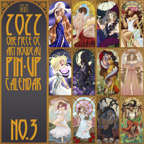grandlineocs:✧ ONE PIECE OC 2022 PINUP CALENDAR ✧ With the new year, our OCs are also taking a more 