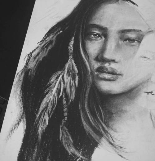 Friday night #wip ➵  · · · · · #art #freespirit #cherokee #c