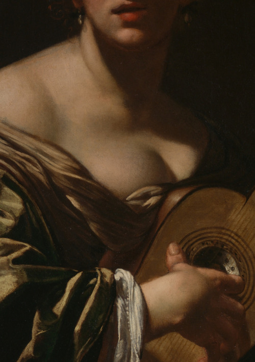 merlge:Simon Vouet. Woman Playing a Guitar (fragment), ca. 1618. The Met.