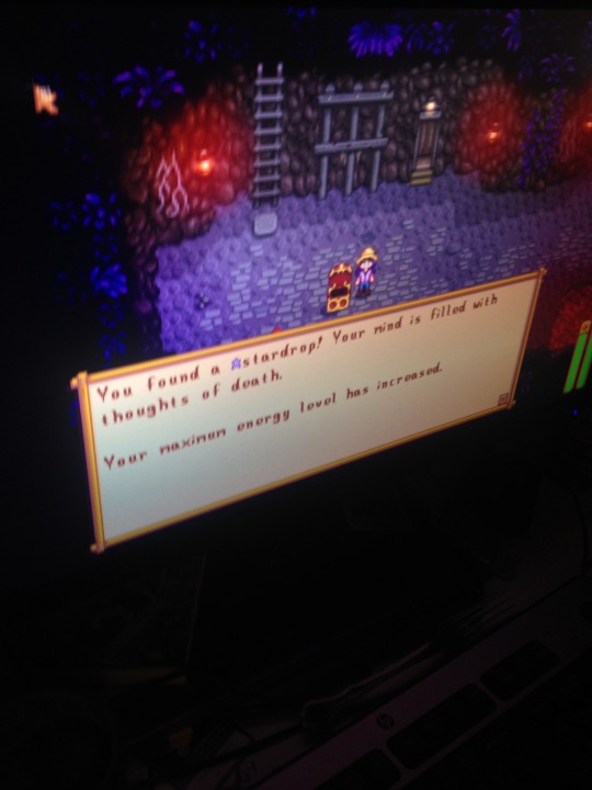 giraffeyla10: I FORGOT THAT YOUR FAVORITE THING HAD AN IMPACT IN STARDEW VALLEY SO I PUT MINE AS death AND THEN THIS WAS COMPLETELY UNINTENTIONAL (also i have a new keyboard and i can’t figure out where control is so i can take a screenshot, sorry)