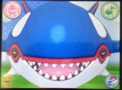 xobybr:  LOOK AT THIS THIS WAS THE FIRST KYOGRE I EVER CAUGHT IN THE FIRST TIME I EVER PLAYED SAPPHIRE WAY BACK WHEN IT FIRST CAME OUT THIS WAS ALSO THE FIRST LEVEL 100 POKEMON I HAD TRAINED AND NOW IT HAS PASSED THROUGH GENERATIONS OF GAMES AND IS IN