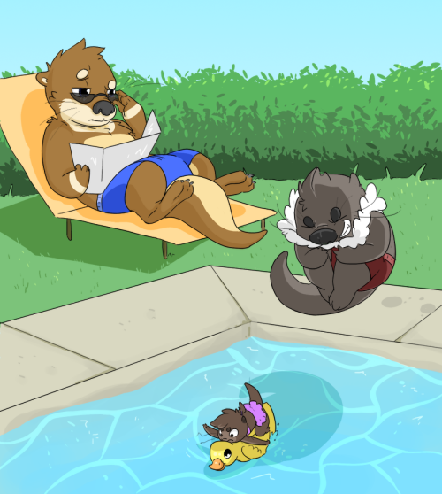 pepperree:  Ott Squad pool party! Thanks for sitting thru the stream as I made this aha. RIP me.   HOLY CUTENESS ;W; thats so lovely! >W< <3 