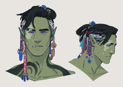 siobhanchiffon:Llewelyn Brossfeather, a new half-orc for a Curse of Strahd campaign – and Dove