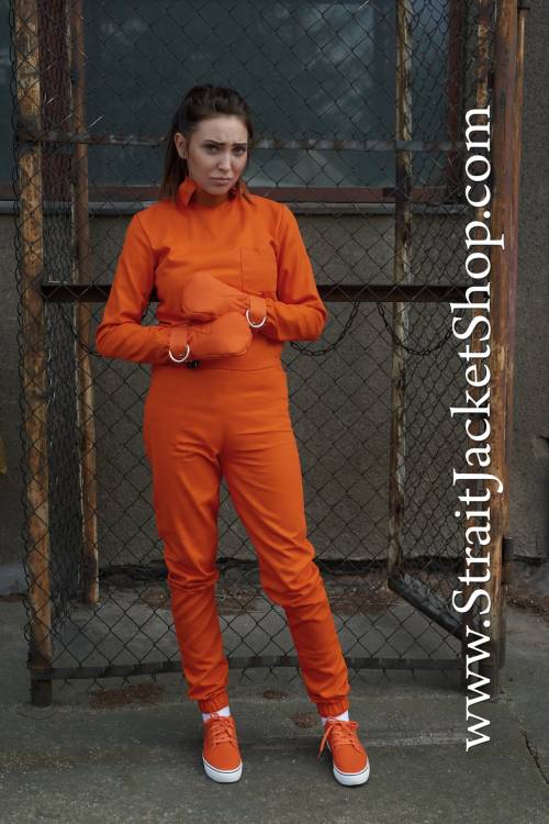 Prisoner Orange Jumpsuit with Neck Collar are available in our shop!www.StraitJacketShop.comWill wor