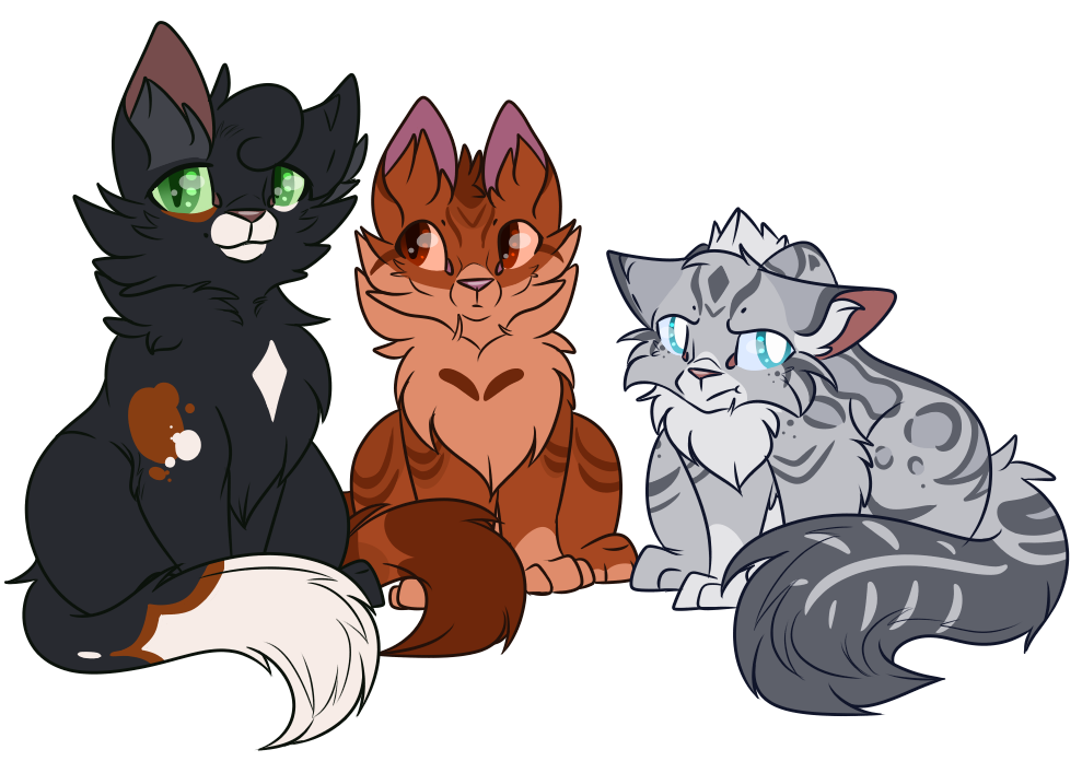 More Drawtober Warrior Cats: Ashfur, Frostpaw, and Squirrelflight [Credit:  me / jefferydraws] : r/WarriorCats