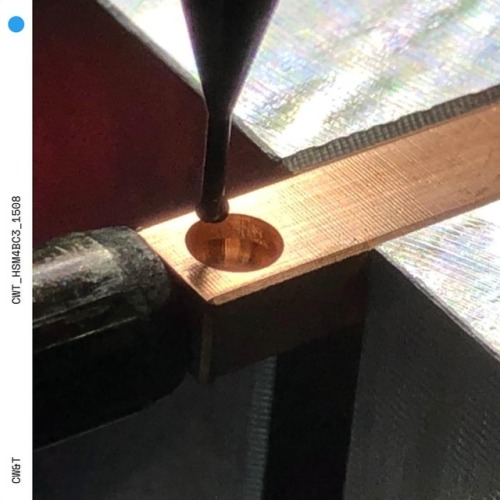 Getting that 3/64” undercut in there with some @harveytool magic. #CWT_HSM4BC3_1508 #keywrangler #cnc #copper #machining (at Bedford–Stuyvesant, Brooklyn)