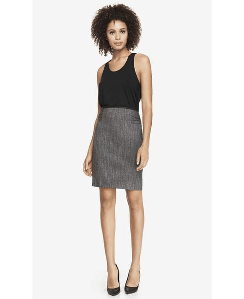 High Waist Pintucked Marled Pencil SkirtSearch for more Skirts by Express on Wantering.
