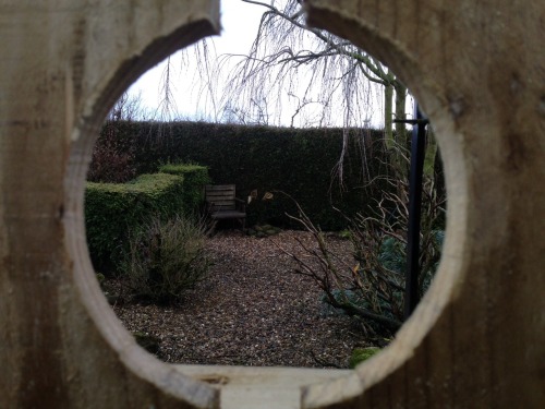 6th February view through the hole in the gate!