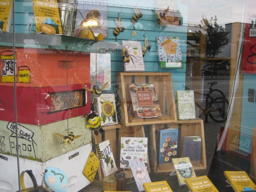 Check out our bee-utiful new window courtesy of Dave Doroghy, author of Show Me the Honey!