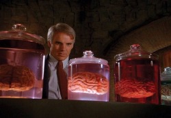 wilwheaton:  oldschoolsciencefiction:Steve Martin is Dr. Michael Hfuhruhurr, the inventor of cranial screw-top brain surgery, in “The Man With Two Brains” (1983). I love this movie so much.