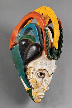 ukpuru:  Igbo polychrome painted maiden mask,