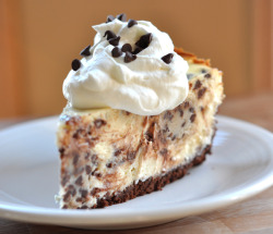 cooking-confessions:  Chocolate Chip Cookie Dough Cheesecake Ingredients for Crust: 4 tablespoons butter, melted 2 1/2 cups chocolate cookie crumbs (I like to use chocolate Teddy Grahams but you could use any chocolate wafer cookie or even Oreos) Ingredie