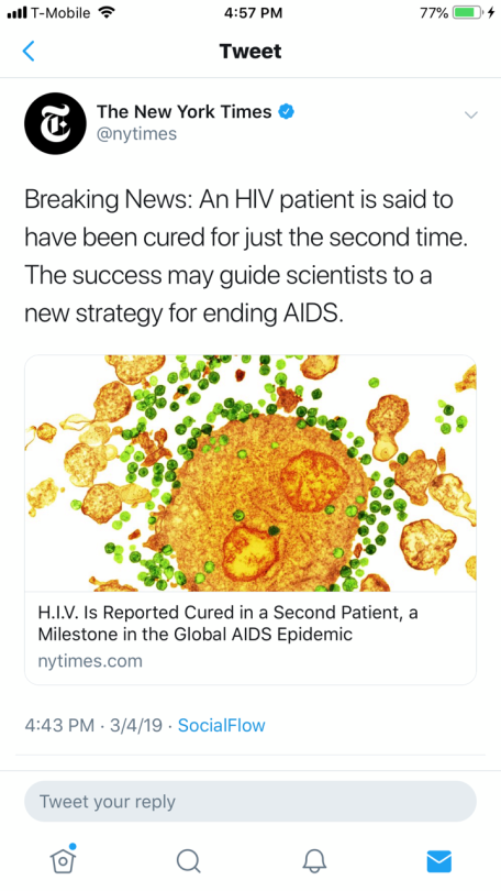 princeypeach:  sadillite:   Exciting news.    y’all better hype this up because this is BIG and is evidence that the berlin patient wasn’t a fluke, and this could revolutionize medicine (there’s already cases of cancers where methods similar to