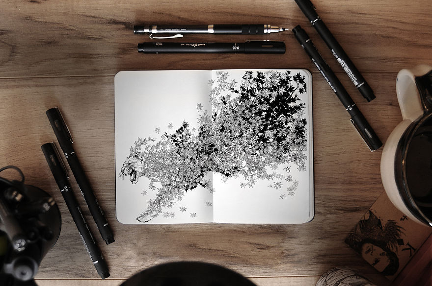 awesome-picz:    Surreal Creatures Bloom And Burst Across Sketchbook