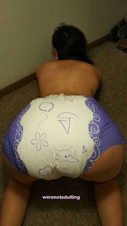 Diaper off center, but at least my butt looks nice 