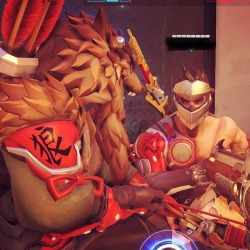 nsfwmchanzo:  This Genji side-eyeing me as Hanzo is the Biggest fucking Mood of 2018