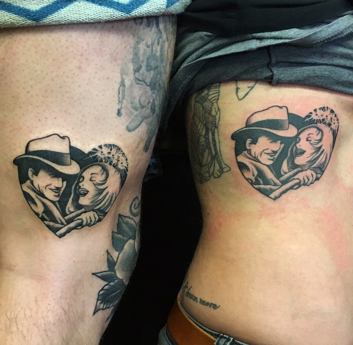 Stylish piece by Drayton Fraley  Bonnie and clyde tattoo Tattoos for  women Matching tattoos