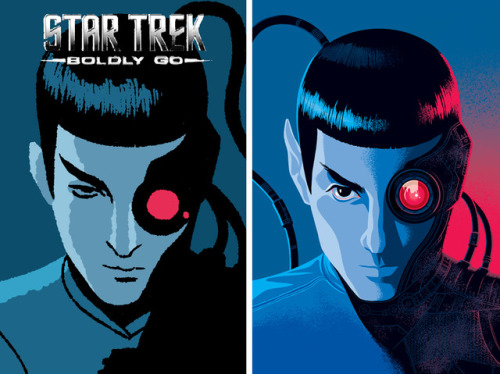 caltsoudas: Before and after comparisons between my rough sketches and final covers for Star Trek: B