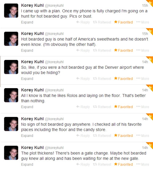 grinnyweasley:  tyleroakley:  mintytroye:  The Epic Love Story of Korey and Hot Bearded Guy in its entirety.   #FollowFriday  I cried a little reading this.