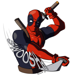 puffwiggly:  Deadpool, drawn in about an