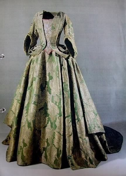 Mantua known as Valdemar Slot Gown (found in the Valdemar Slot, castle, Denmark, was worn as a weddi