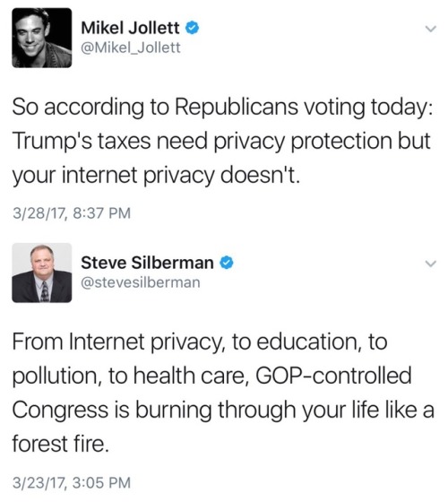 odinsblog: REPUBLICANS just sold your internet privacy to anonymous corporations, advertisers, insurance companies, employers & potential employers, and to anyone else with enough money to buy your browsing history - without your consent  “We are