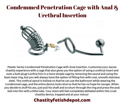 www.chastityfetishdepot.com/product/XRAE841/condemmed-penetration-cage-with-anal-urethral-ins