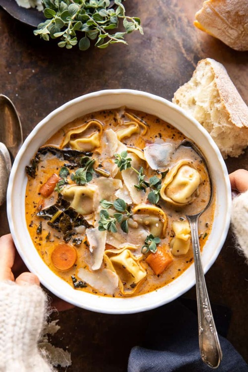 savorytoothgirl: healthier slow cooker creamy tortellini vegetable soup