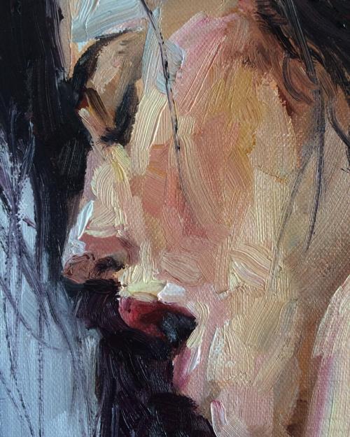 jamesneedhamart: Close up of the last painting I posted. #face #painting #portrait #art #details #o