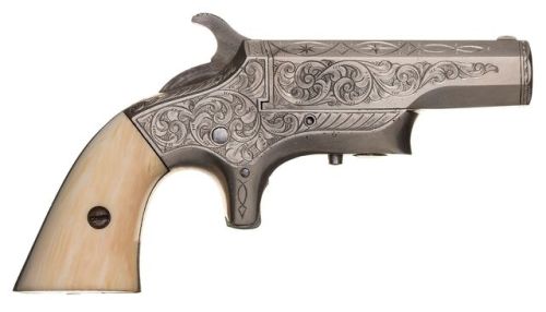 Rare factory engraved Southern Derringer with ivory grips, produced by Brown Manufacturing Co./Merri