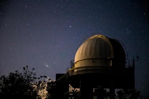 The Lowell Telescope Dome at Perth Observatory, Western Australia. Also in frame, Andromeda (M31), t