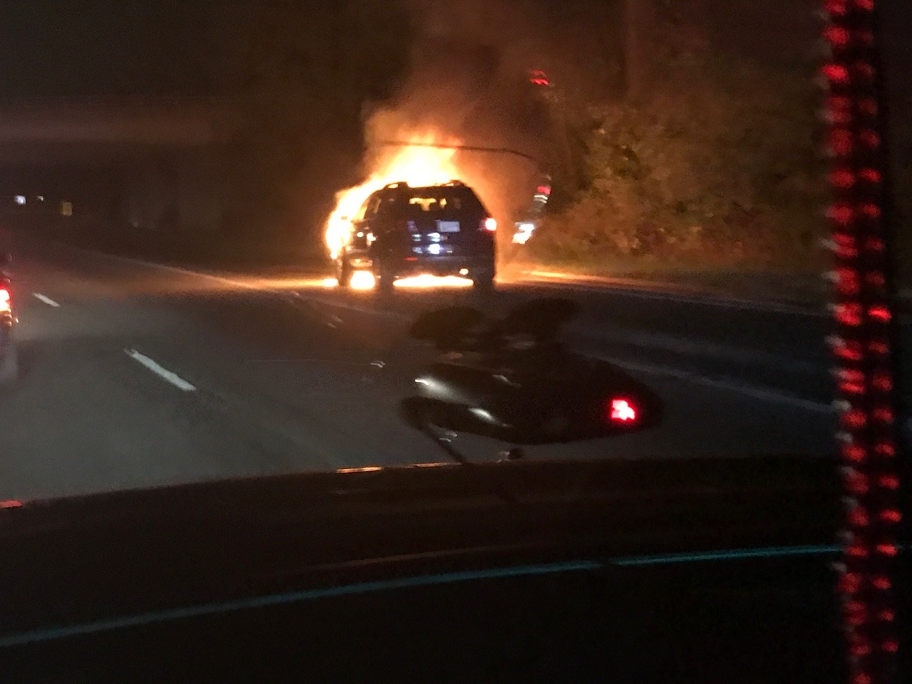 tfw the car on fire that&rsquo;s holding up traffic on the Baltimore-Washington